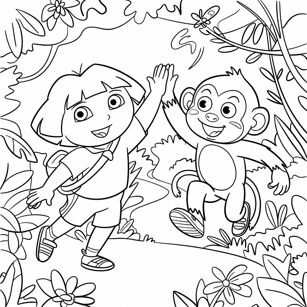 dora en coloriage