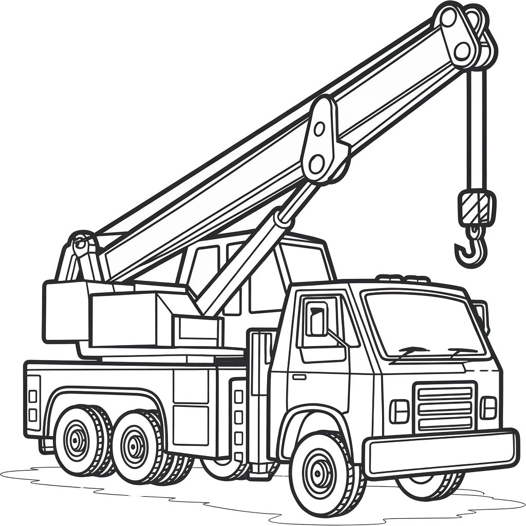 coloriage camion benne grue