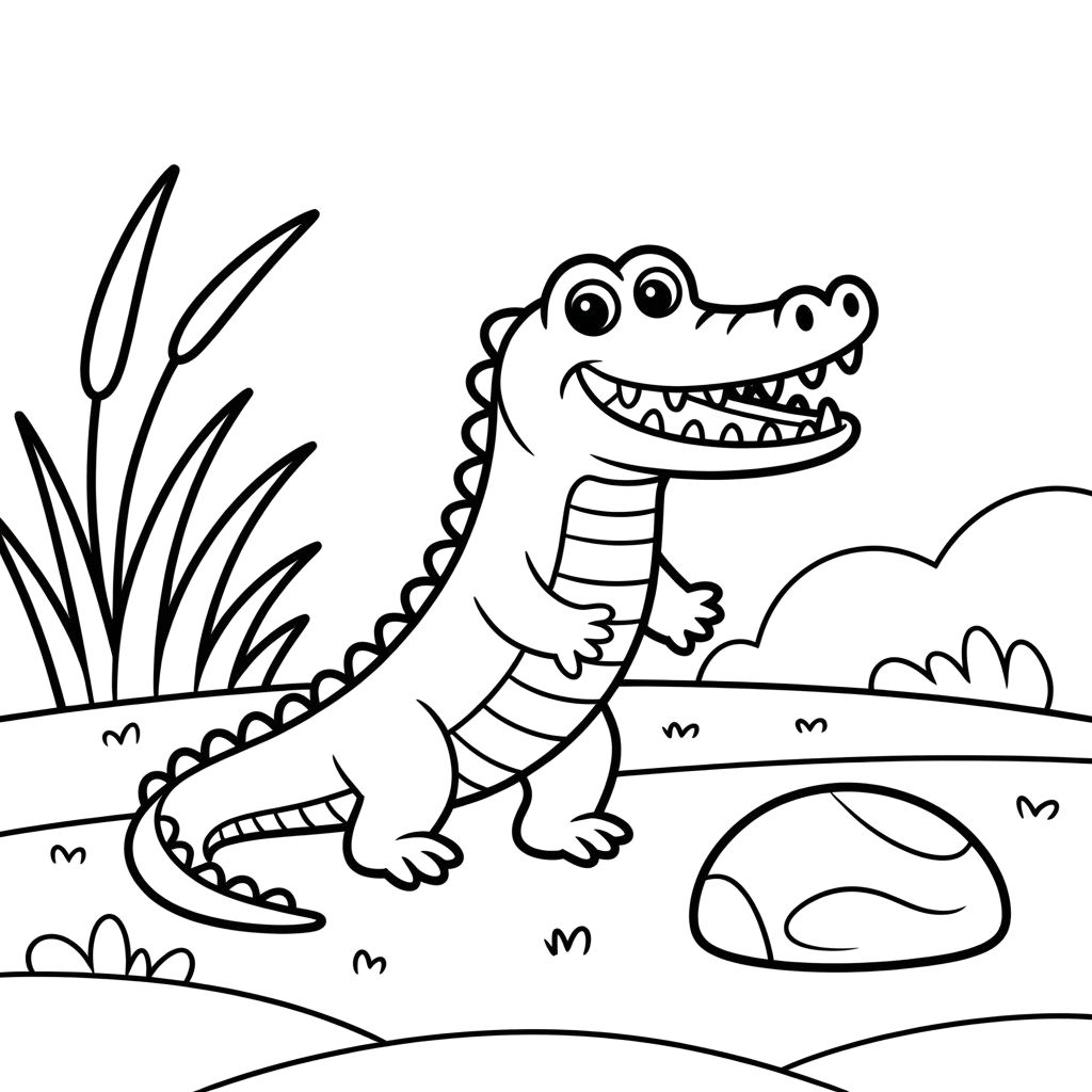 coloriage crocodile à imprimer gratuit