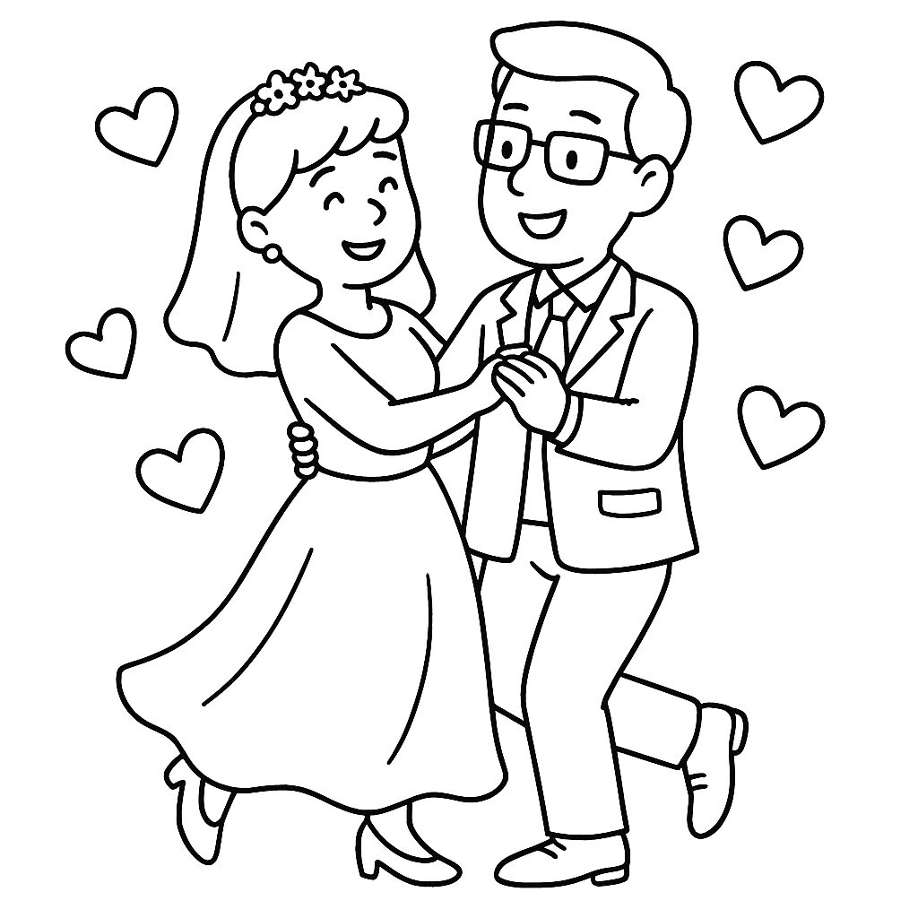 dessin mariés gratuit