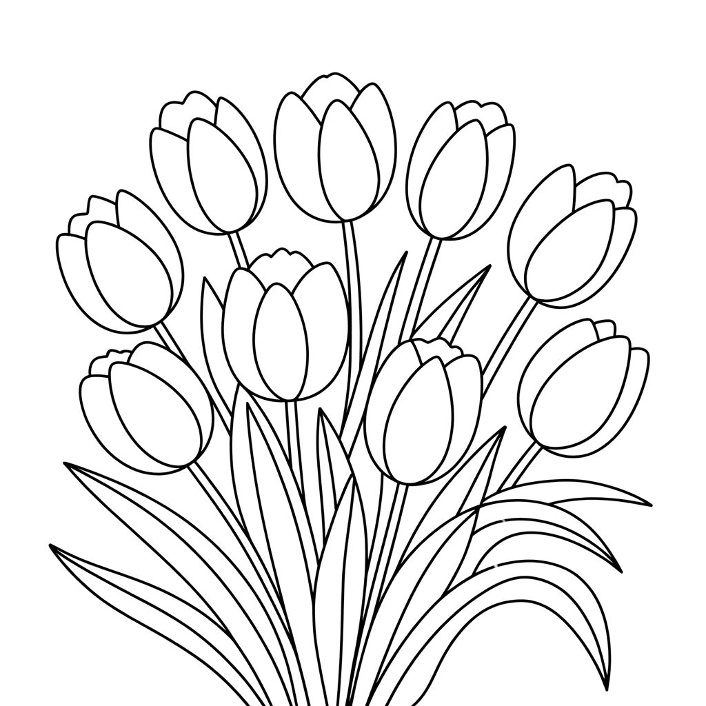 tulipes coloriage