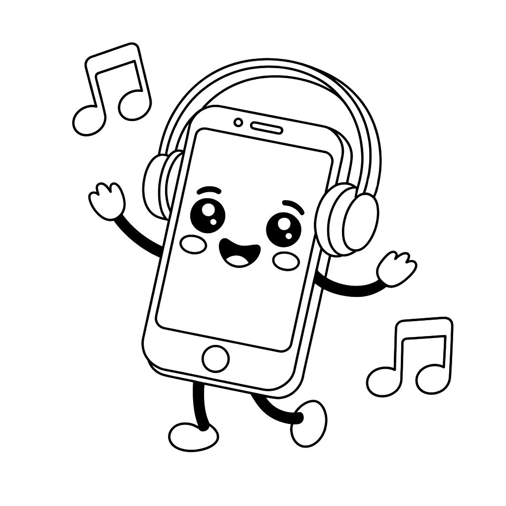 coloriage de téléphone portable a imprimer