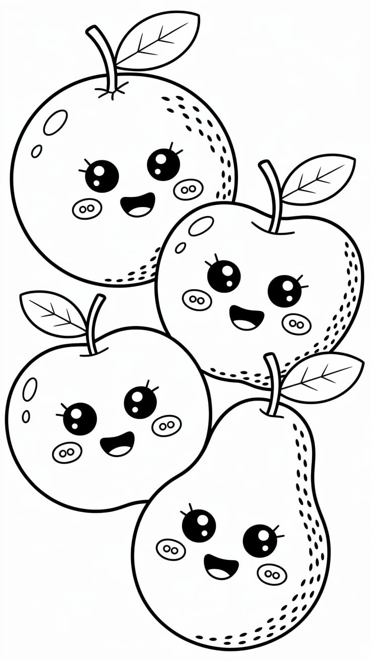 dessin legume et fruit