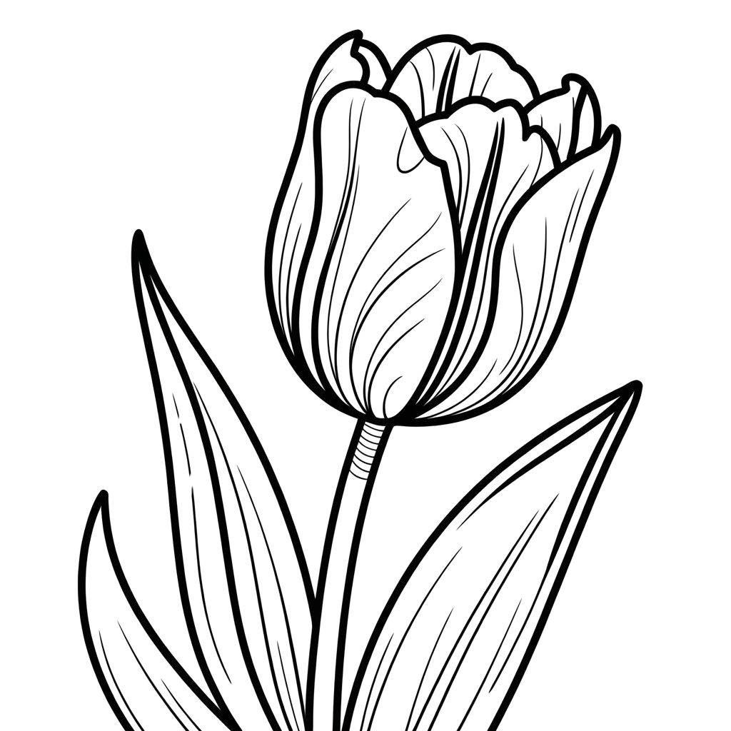 coloriage tulipe a imprimer