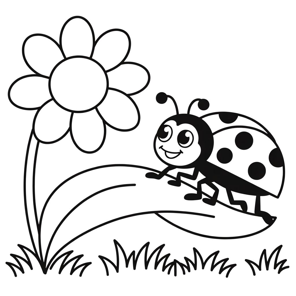 coloriage coccinelle facile