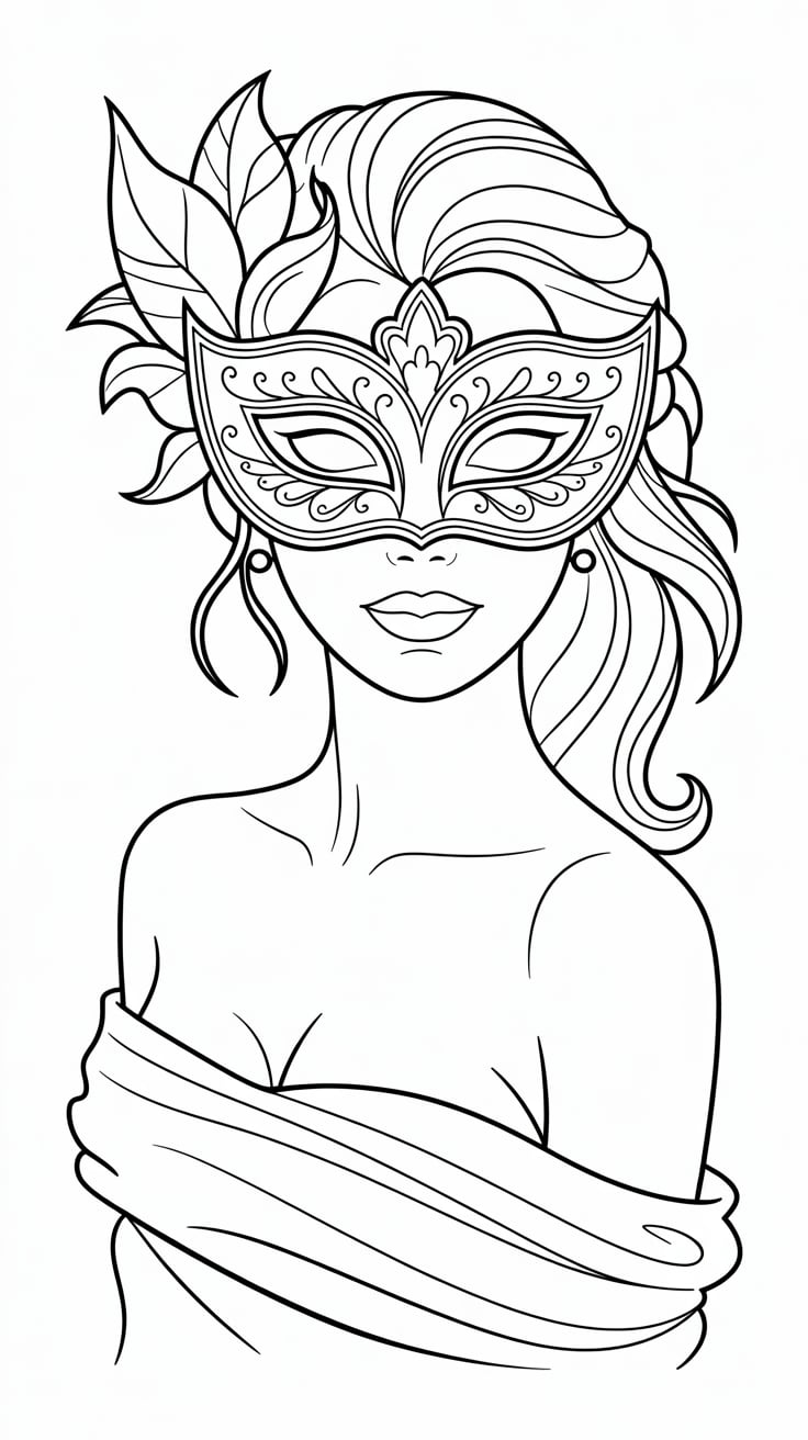 dessin masque carnaval