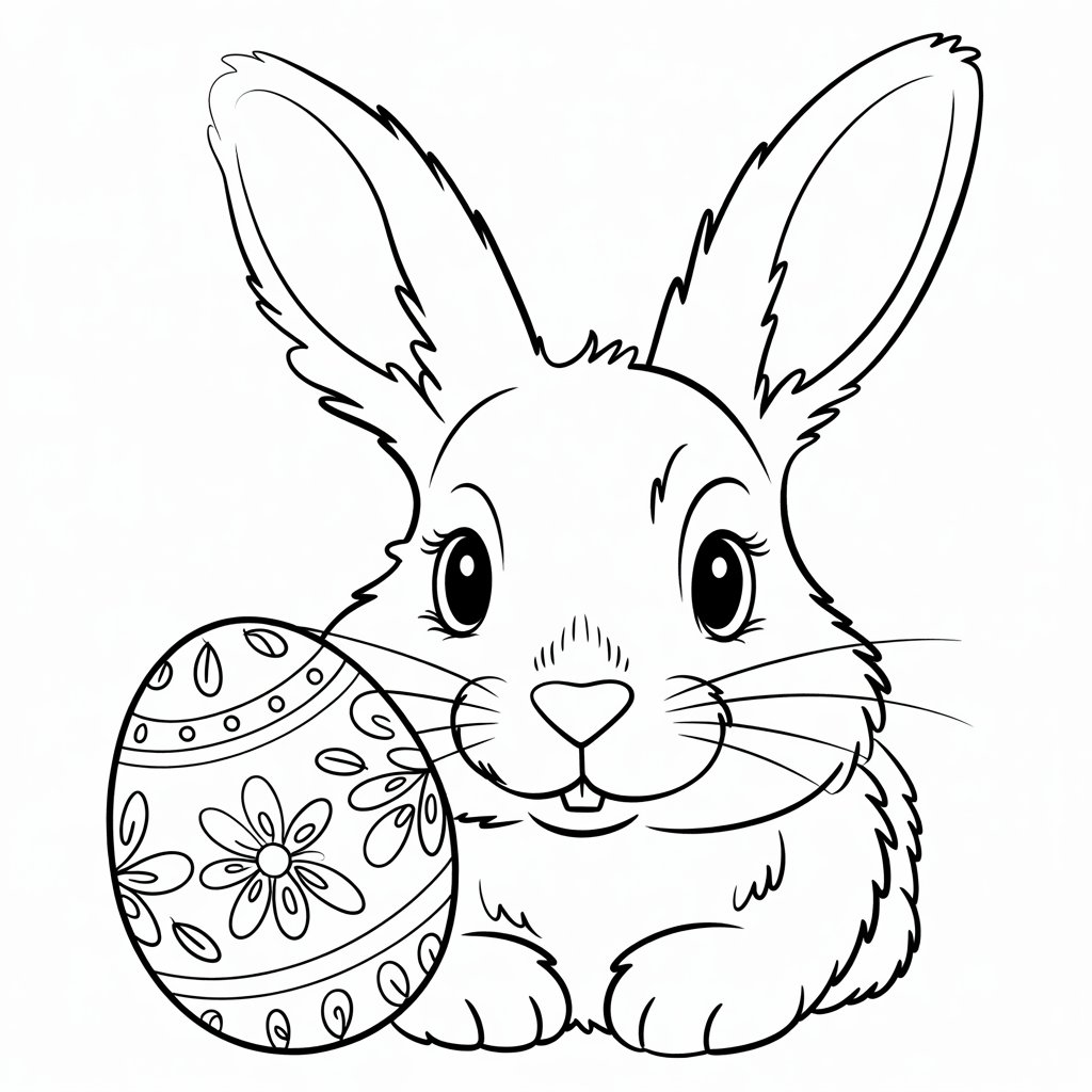 dessin lapin de pâques facile