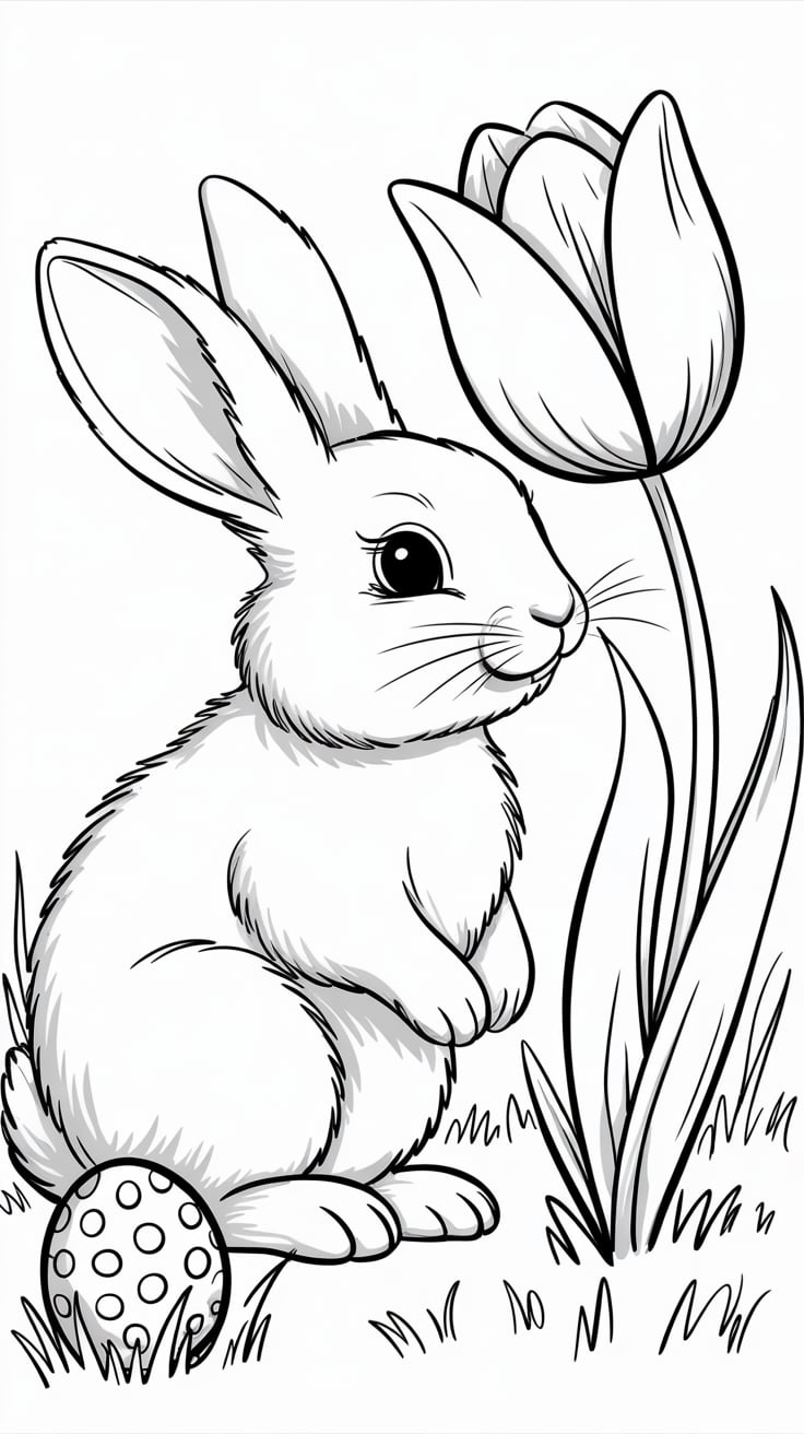 dessin de lapin pour pâques