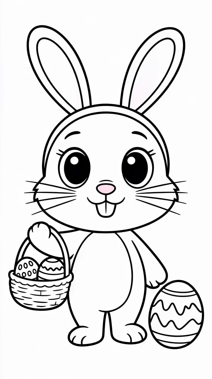 coloriage lapin de pâques à imprimer gratuit