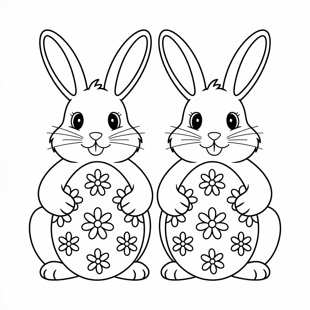 lapin de pâques coloriage