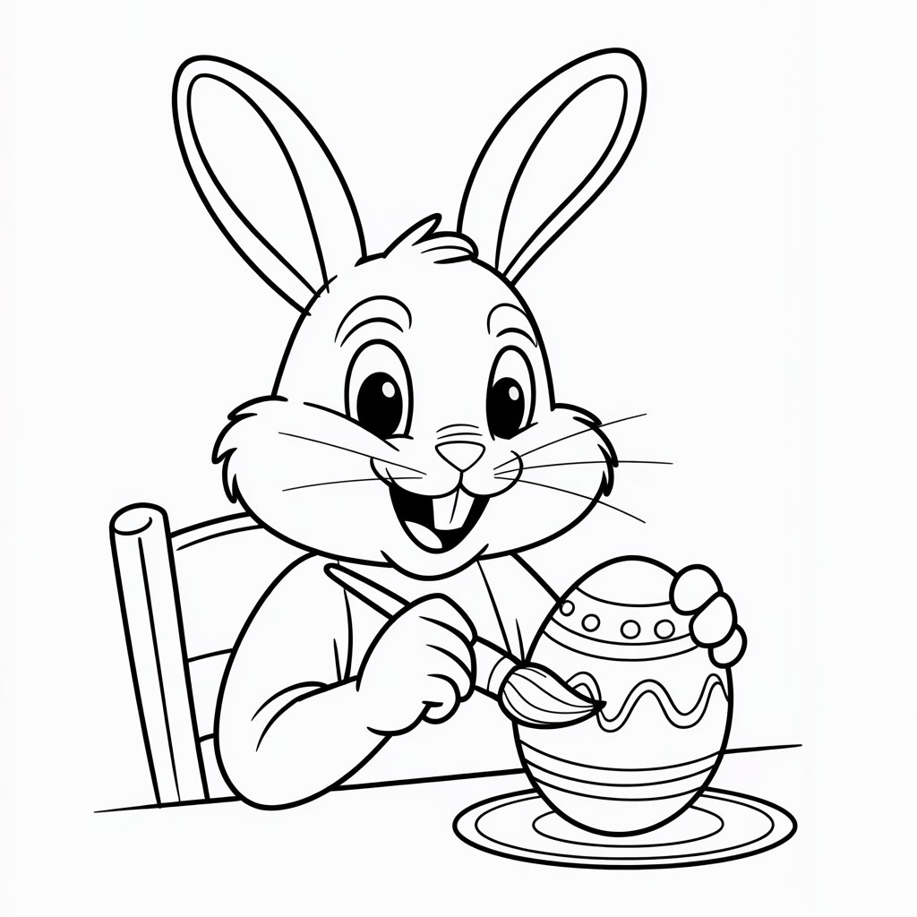 coloriage lapin pâques