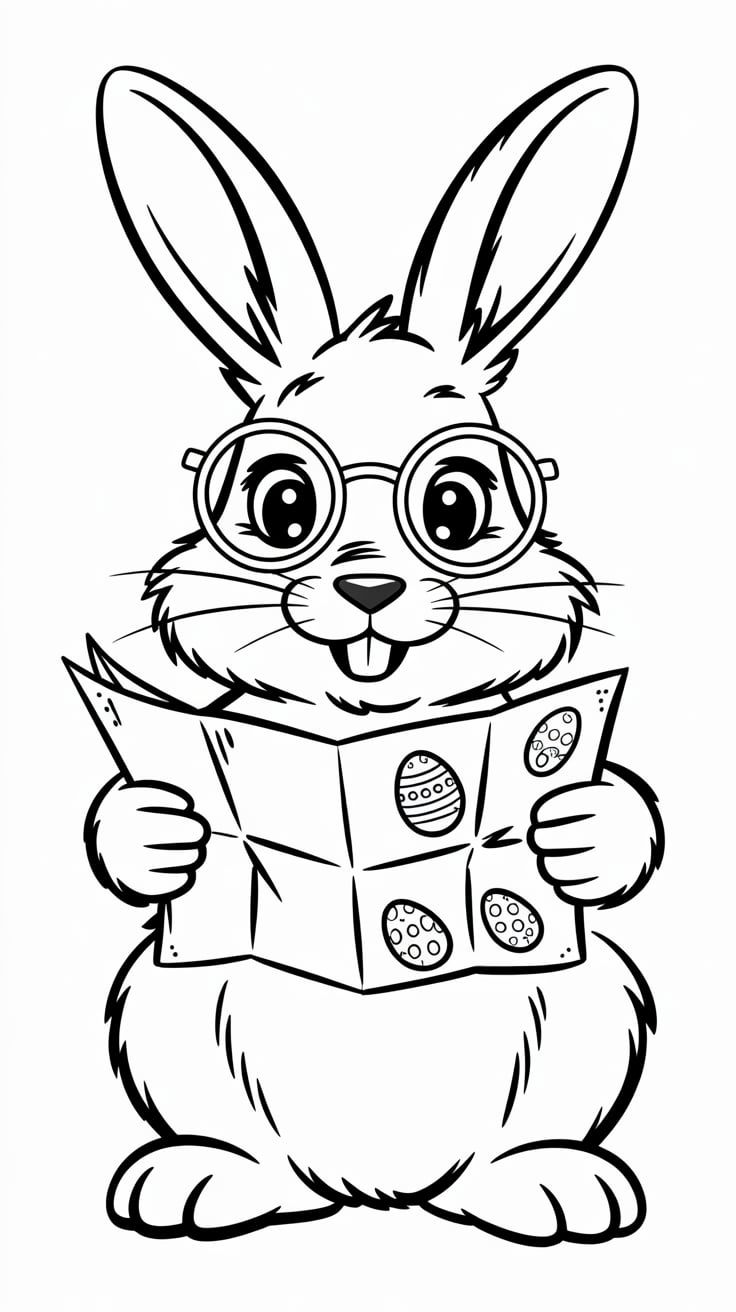 dessin lapin de pâques à imprimer gratuit