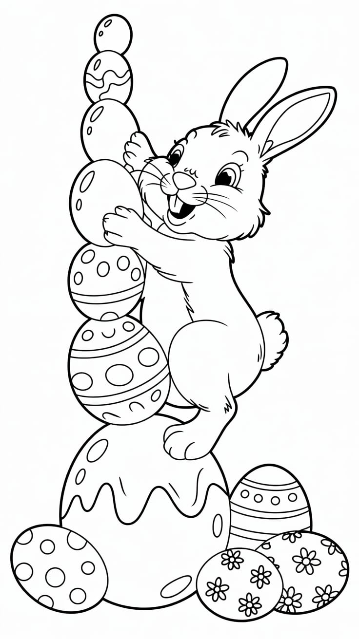 dessin de pâques lapin