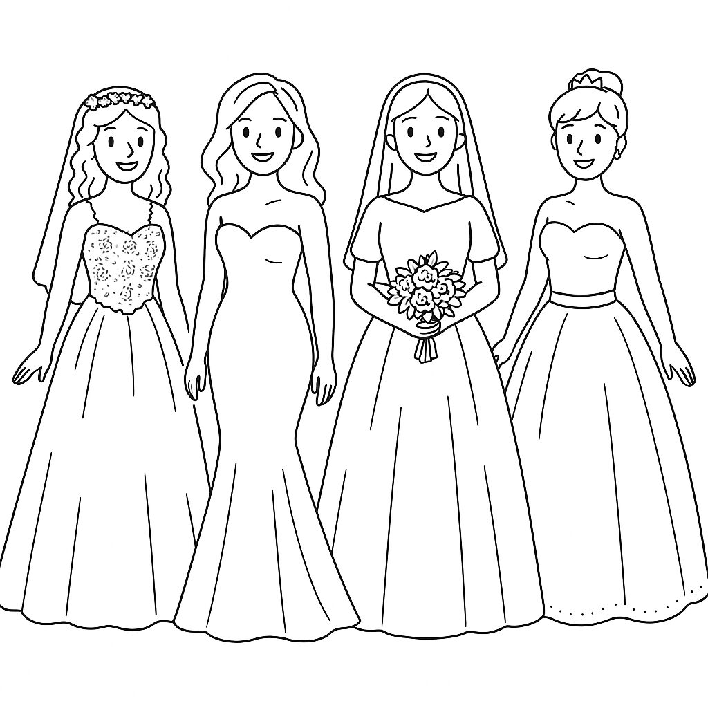 faire part dessin mariés