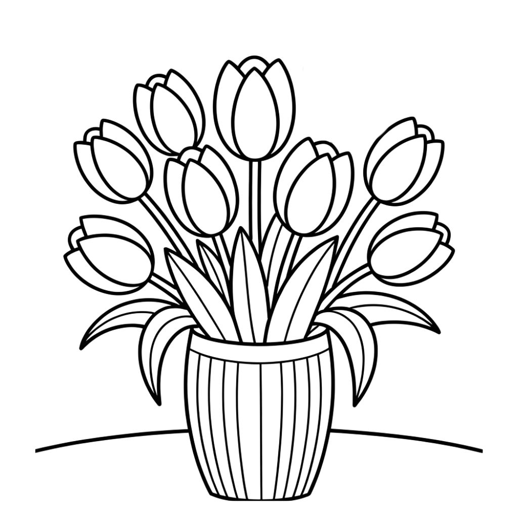 coloriage tulipe à imprimer