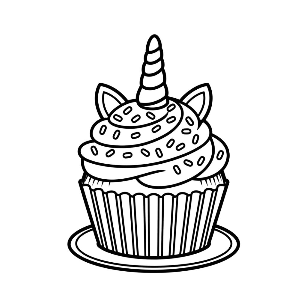 coloriage cupcake licorne