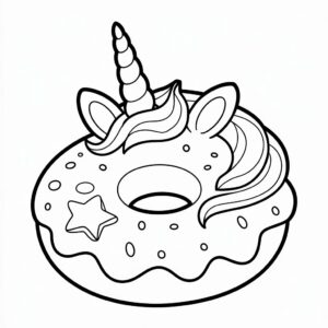 dessin donuts licorne