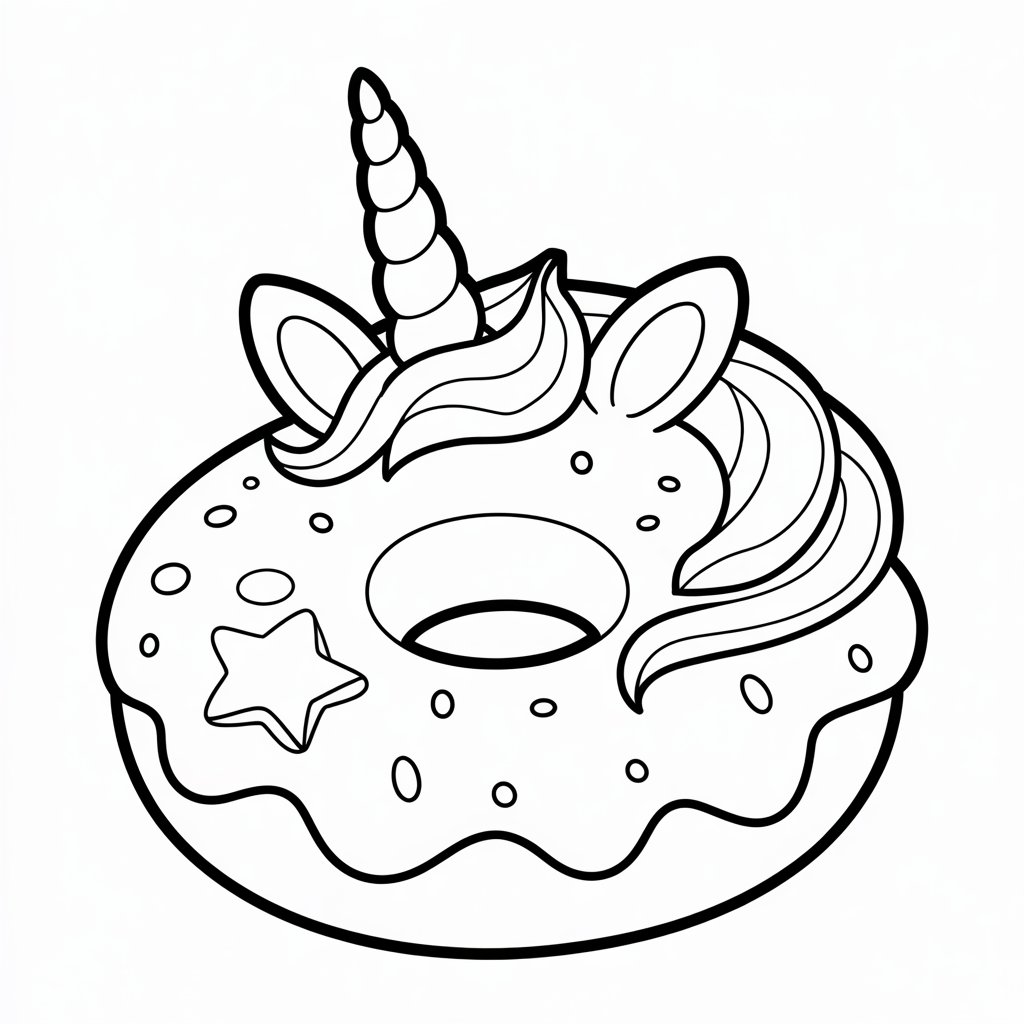 dessin donuts licorne