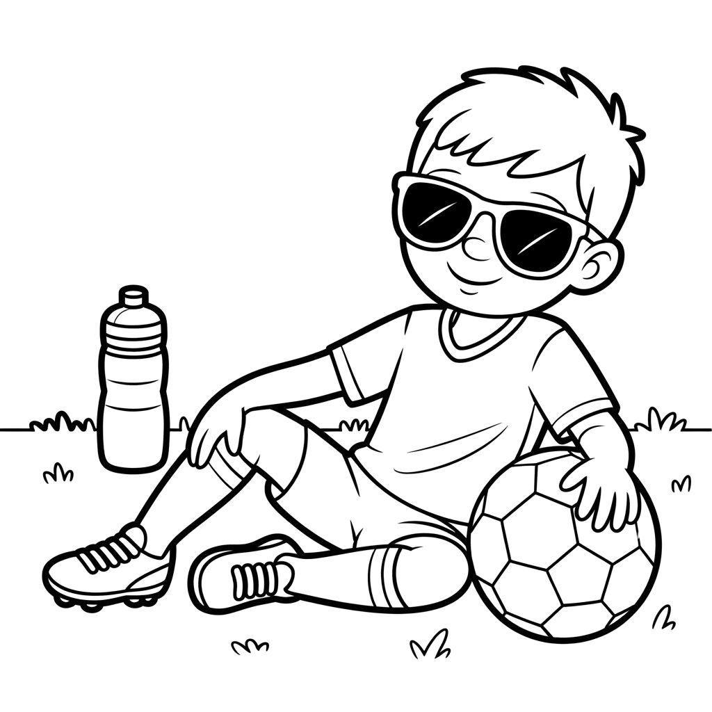coloriage de football joueur