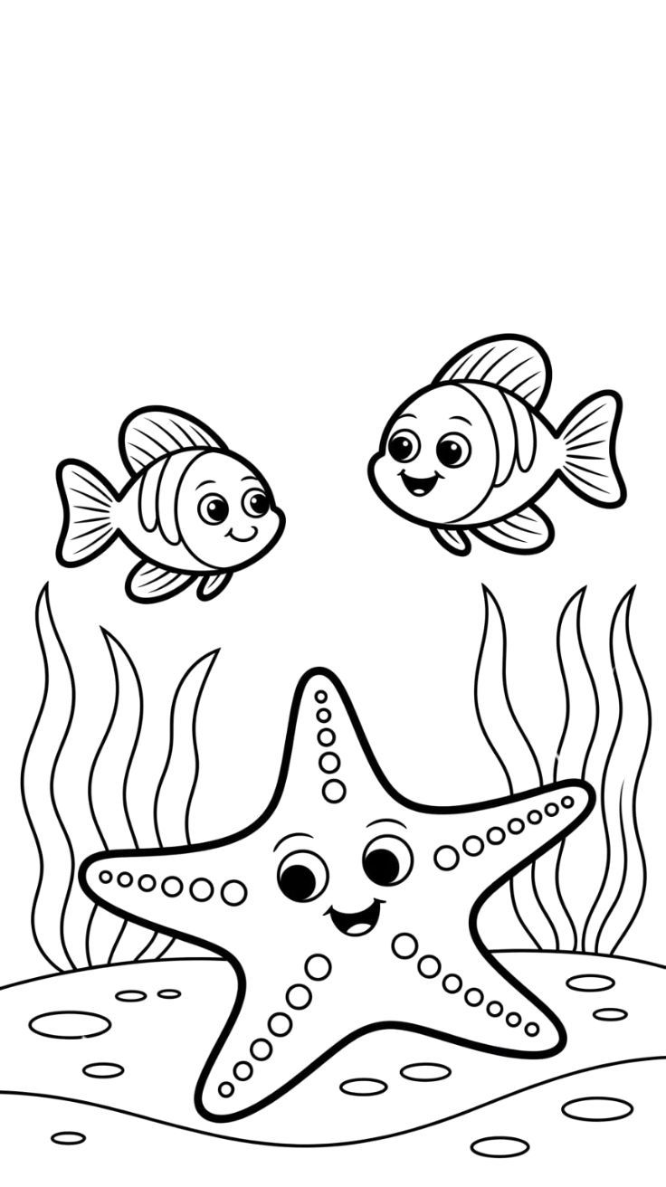 coloriage étoile de mer à imprimer