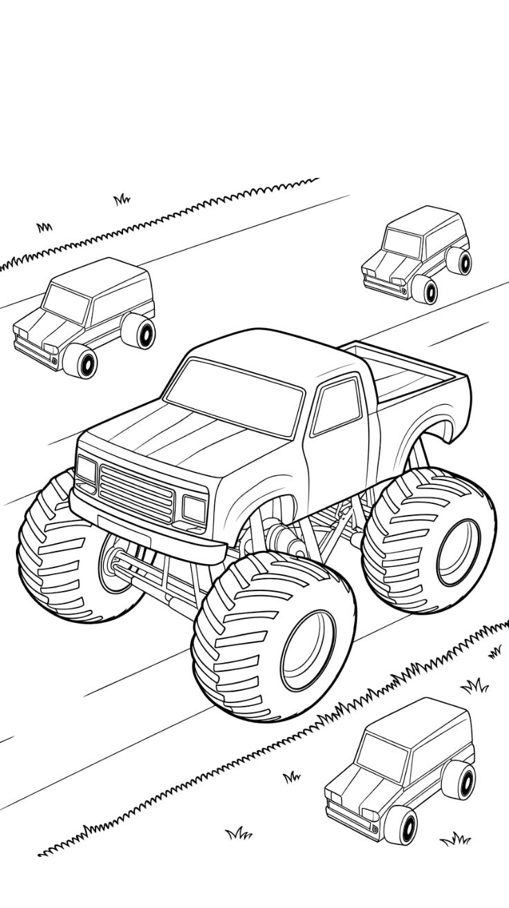 monster truck à colorier