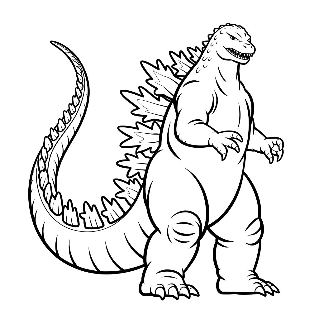 coloriage de godzilla