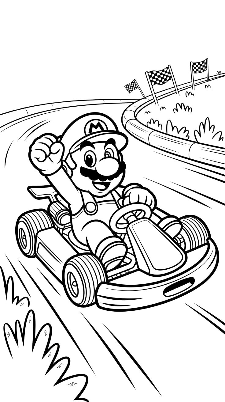 dessin mario kart facile