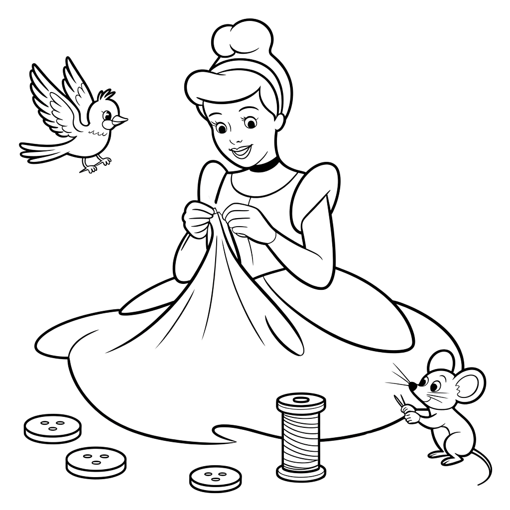 cendrillon coloriage à imprimer