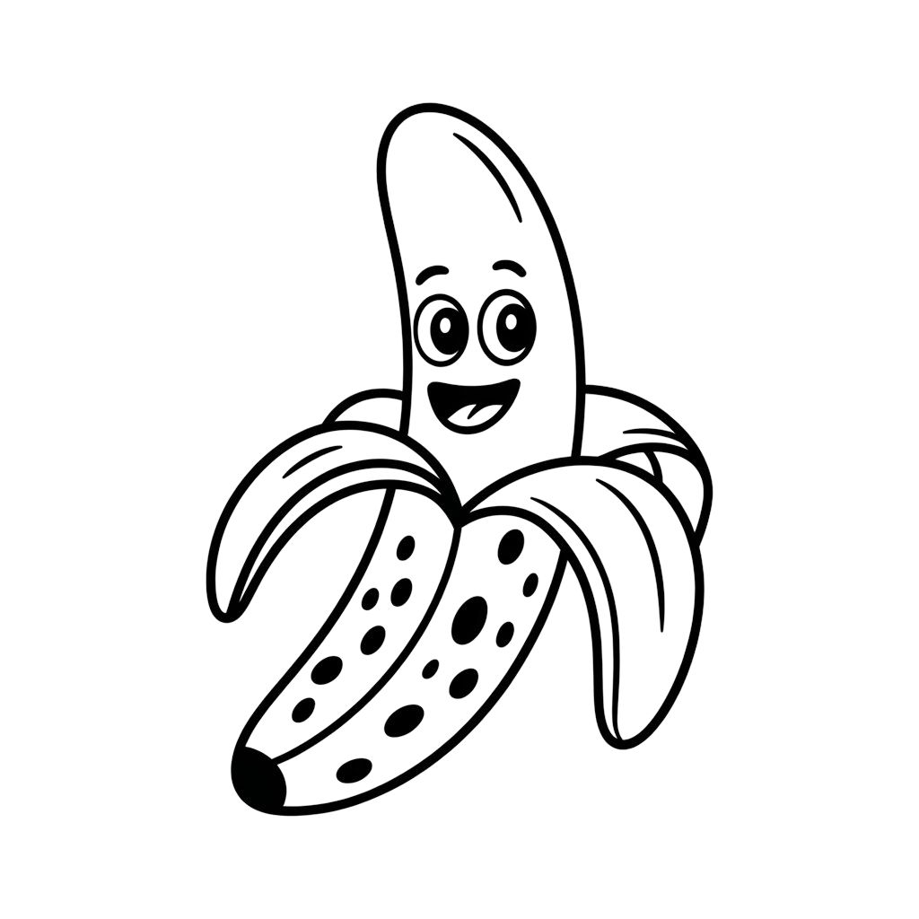 dessin coloriage banane