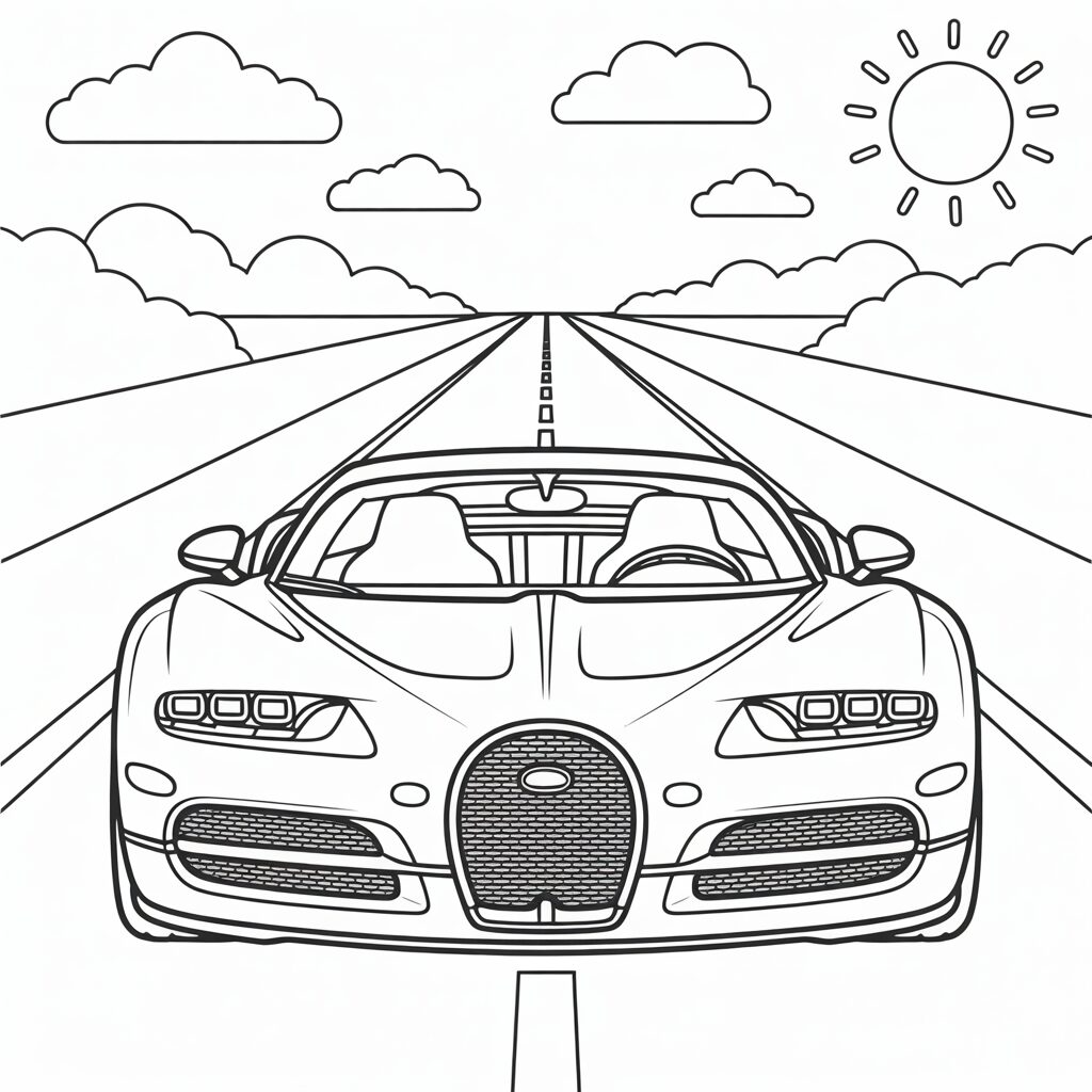 dessin bugatti chiron facile