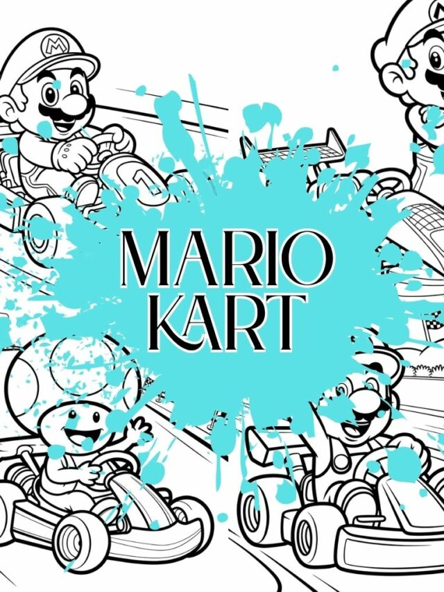 Kleurplaat Mario Kart