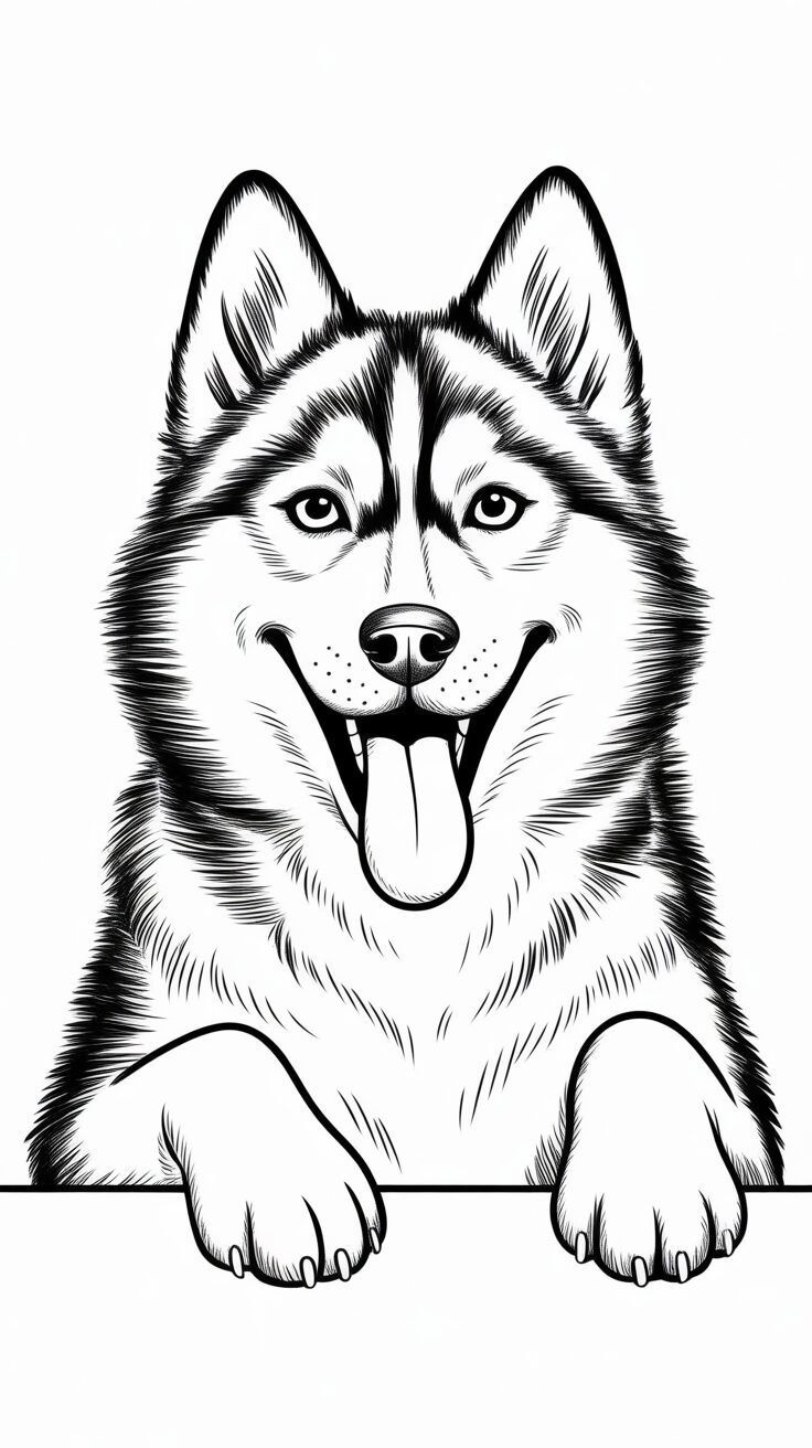 dessin husky kawaii