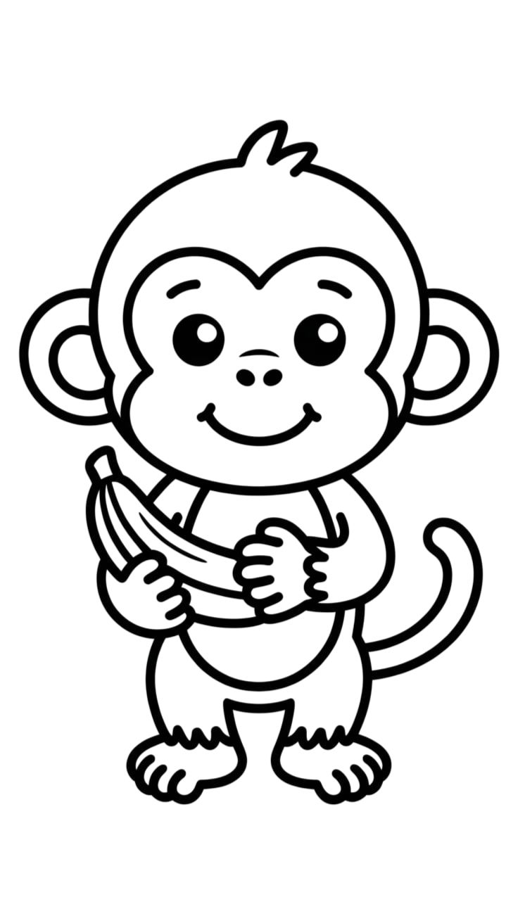 coloriage singe banane