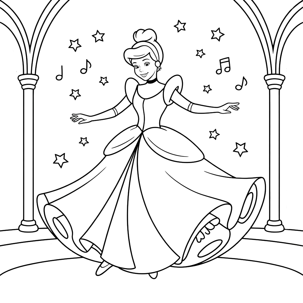 coloriage imprimer cendrillon