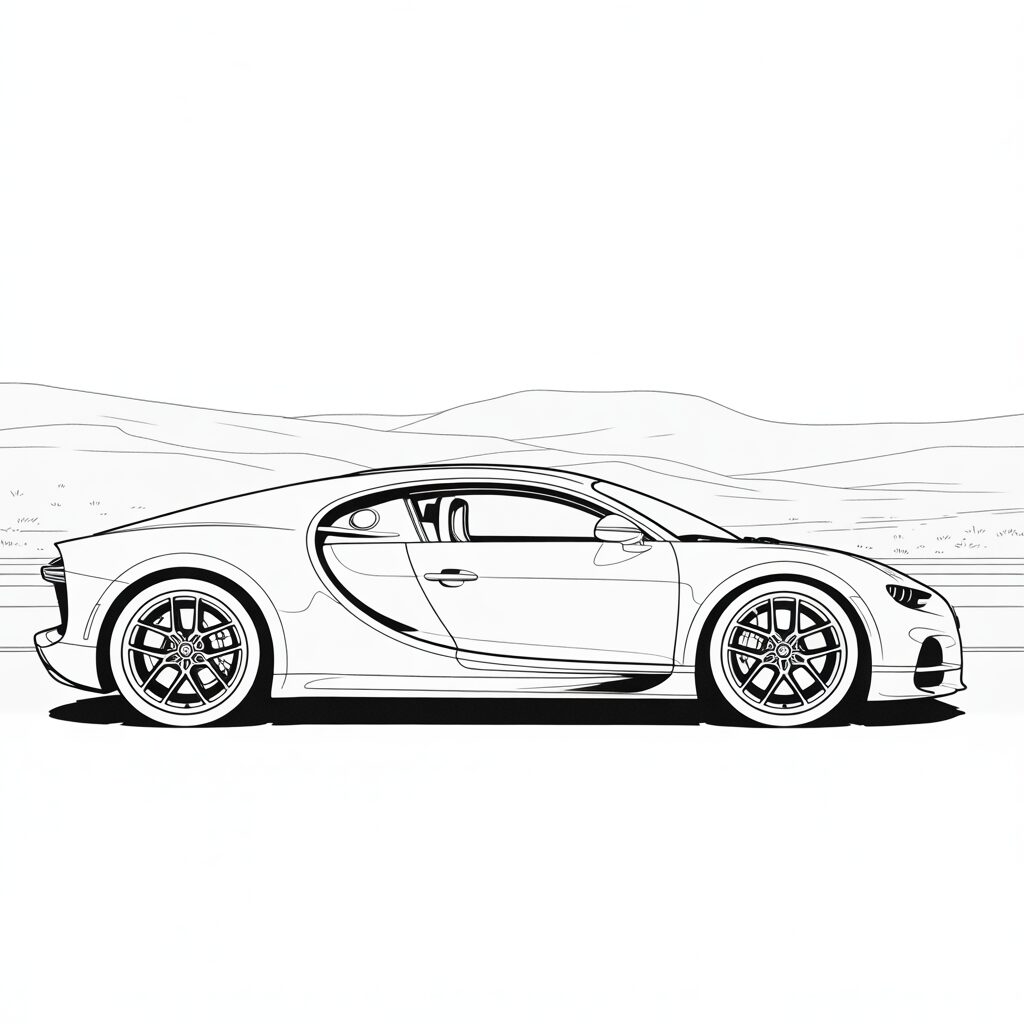 coloriage bugatti bolide