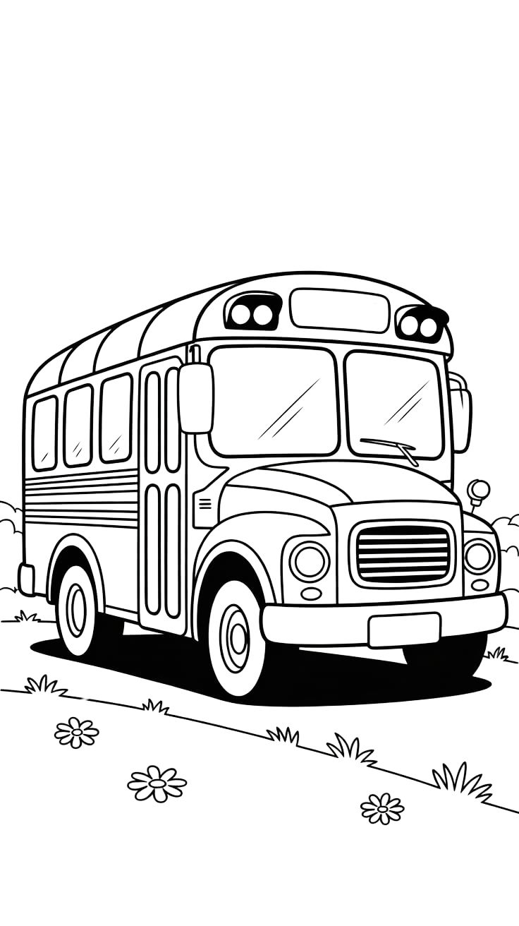 dessin de bus a colorier