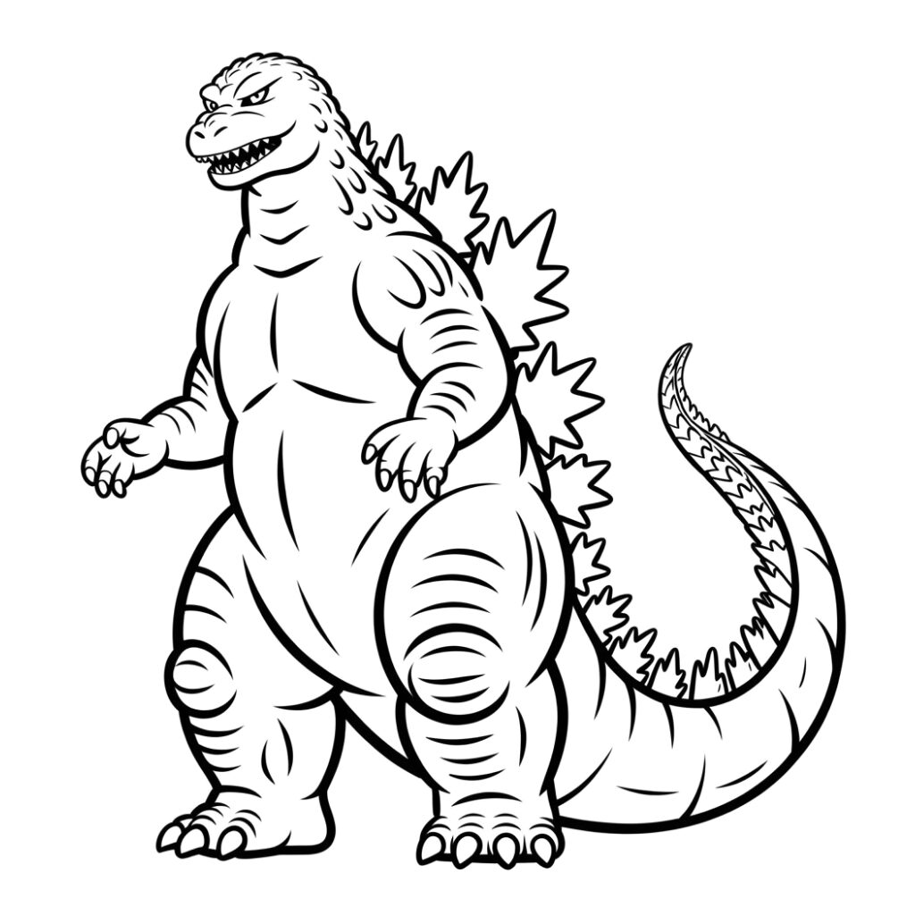 coloriage à imprimer godzilla