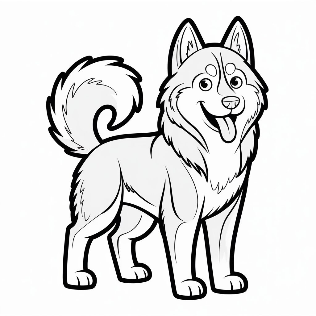 dessin husky facile