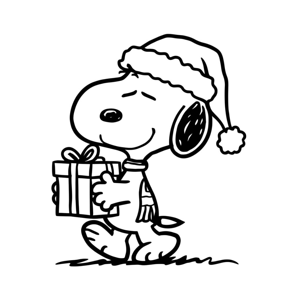 coloriage snoopy noel