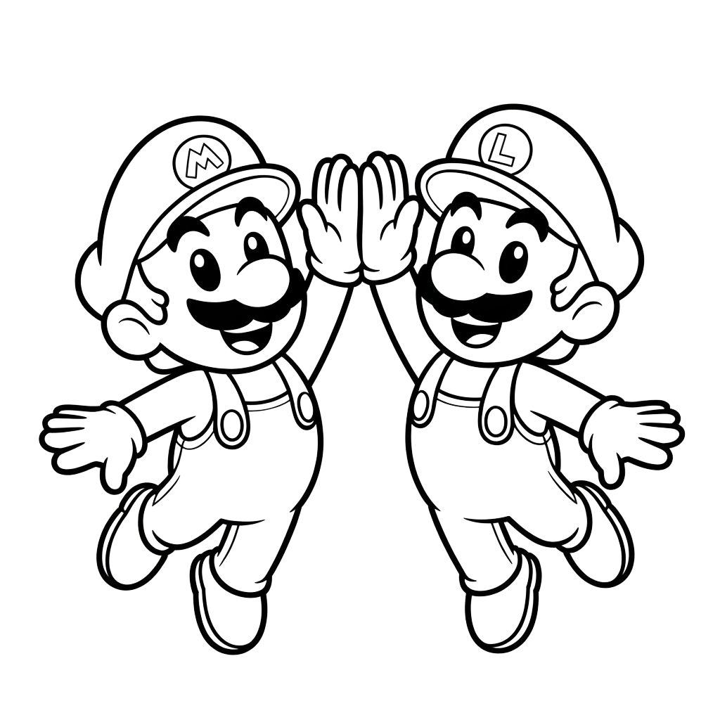 coloriage mario et luigi à imprimer