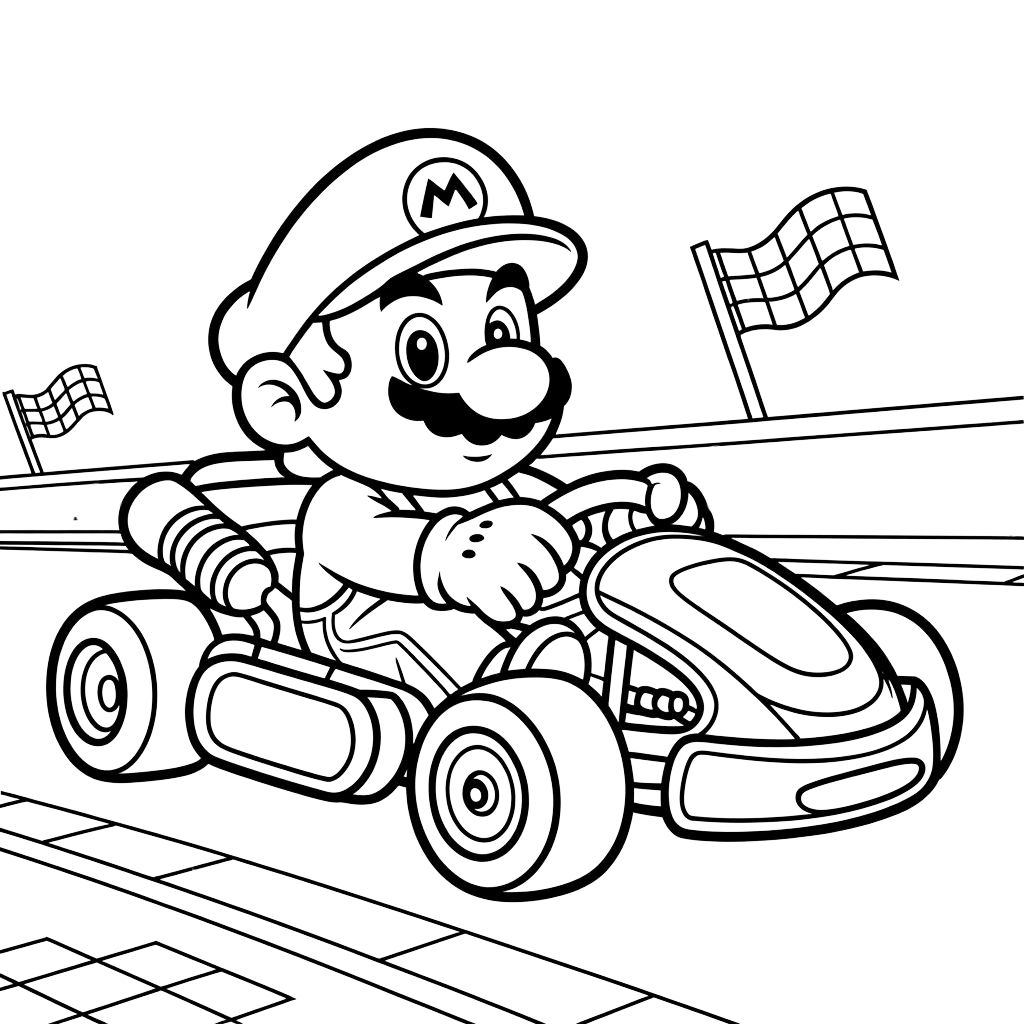 mario kart coloriage