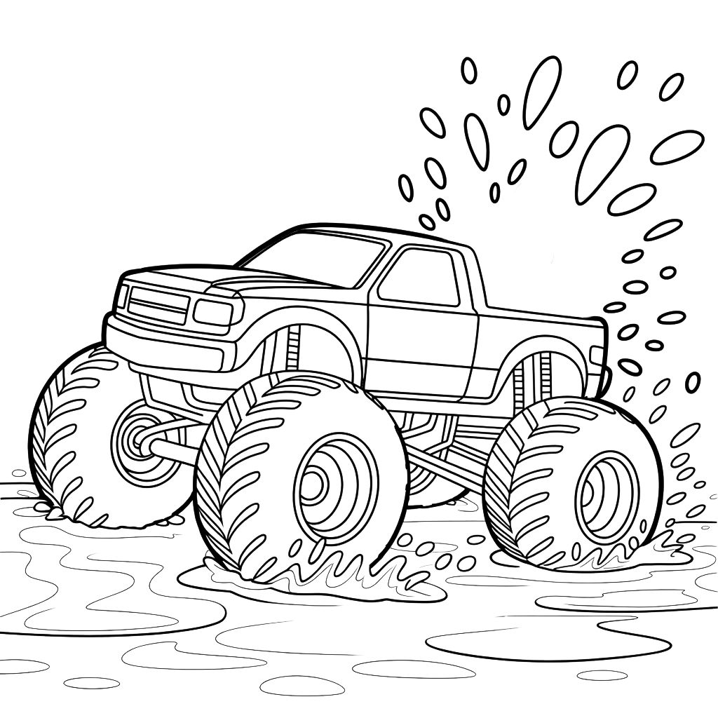 monster truck coloriage