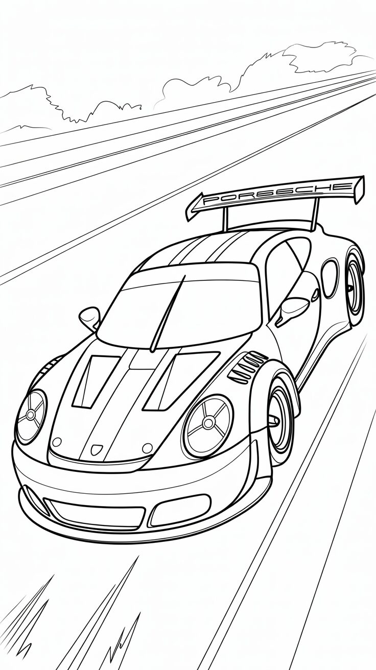porsche coloriage