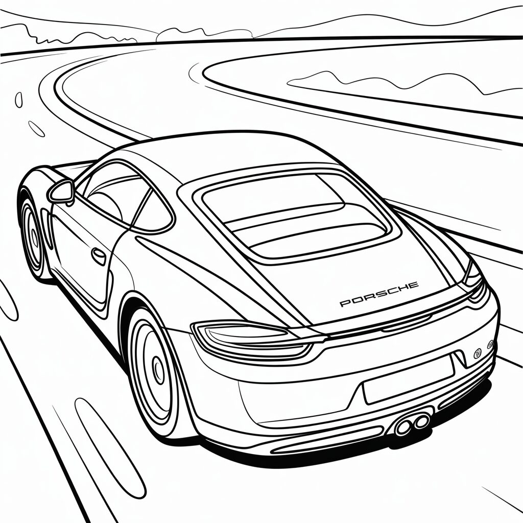 coloriage voiture de course porsche