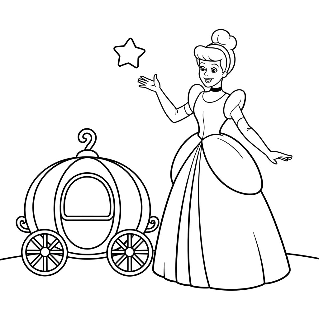 coloriage cendrillon à imprimer