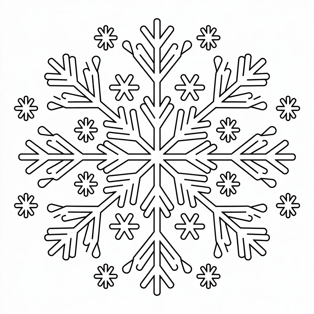 dessin flocon de neige facile