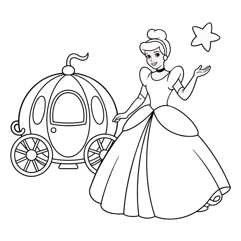 imprimer coloriage cendrillon