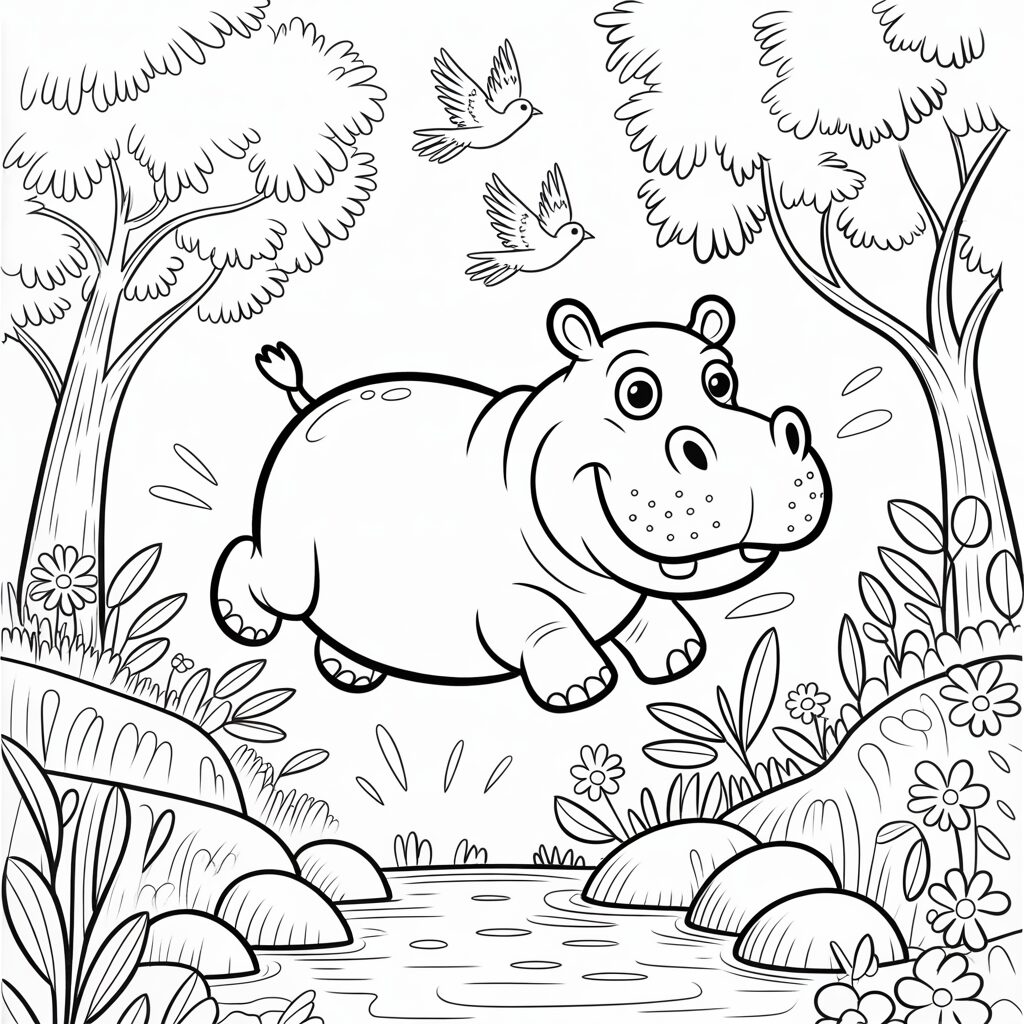 dessiner un hippopotame