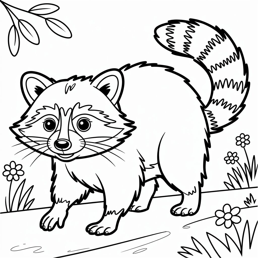 coloriage raton laveur