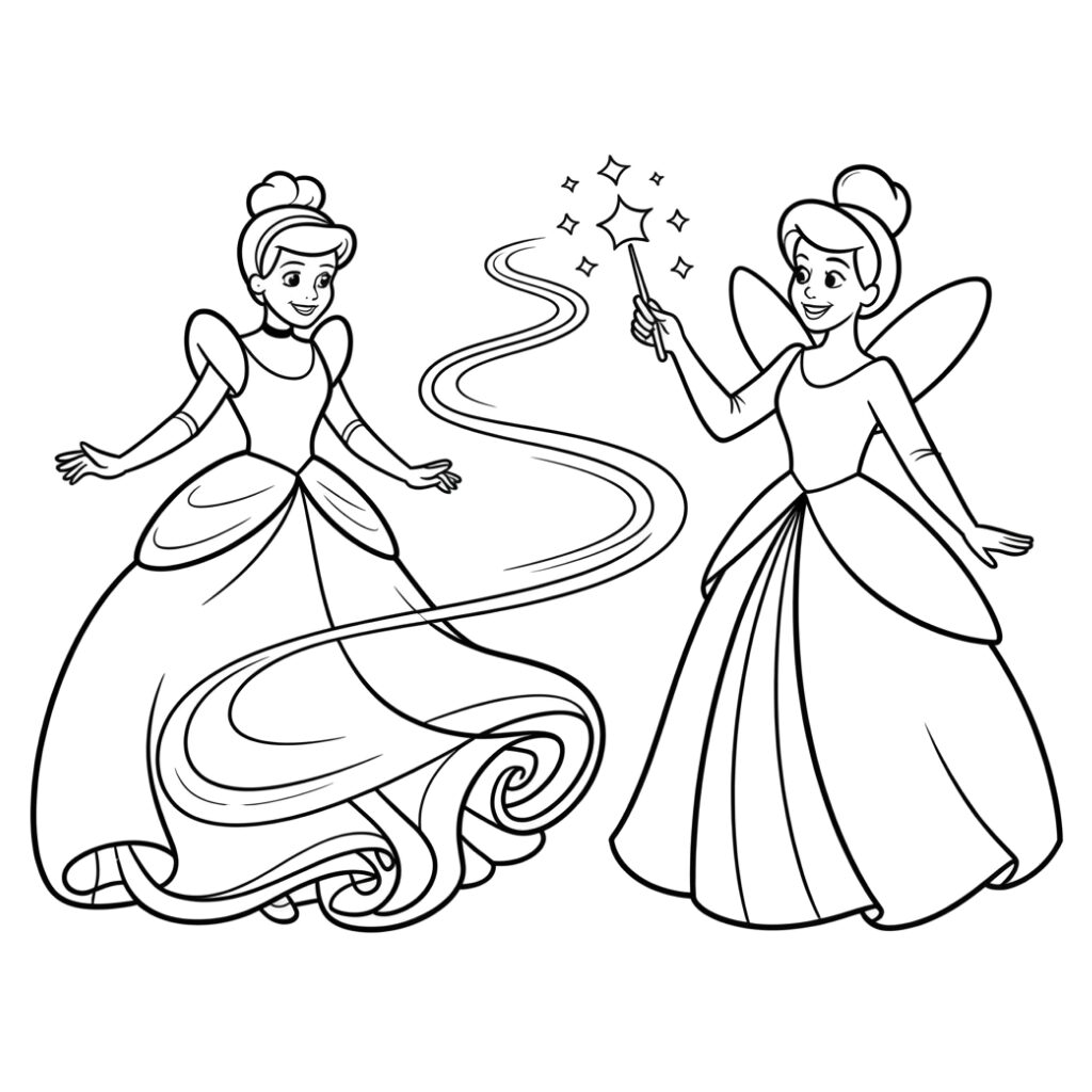 coloriage à imprimer cendrillon